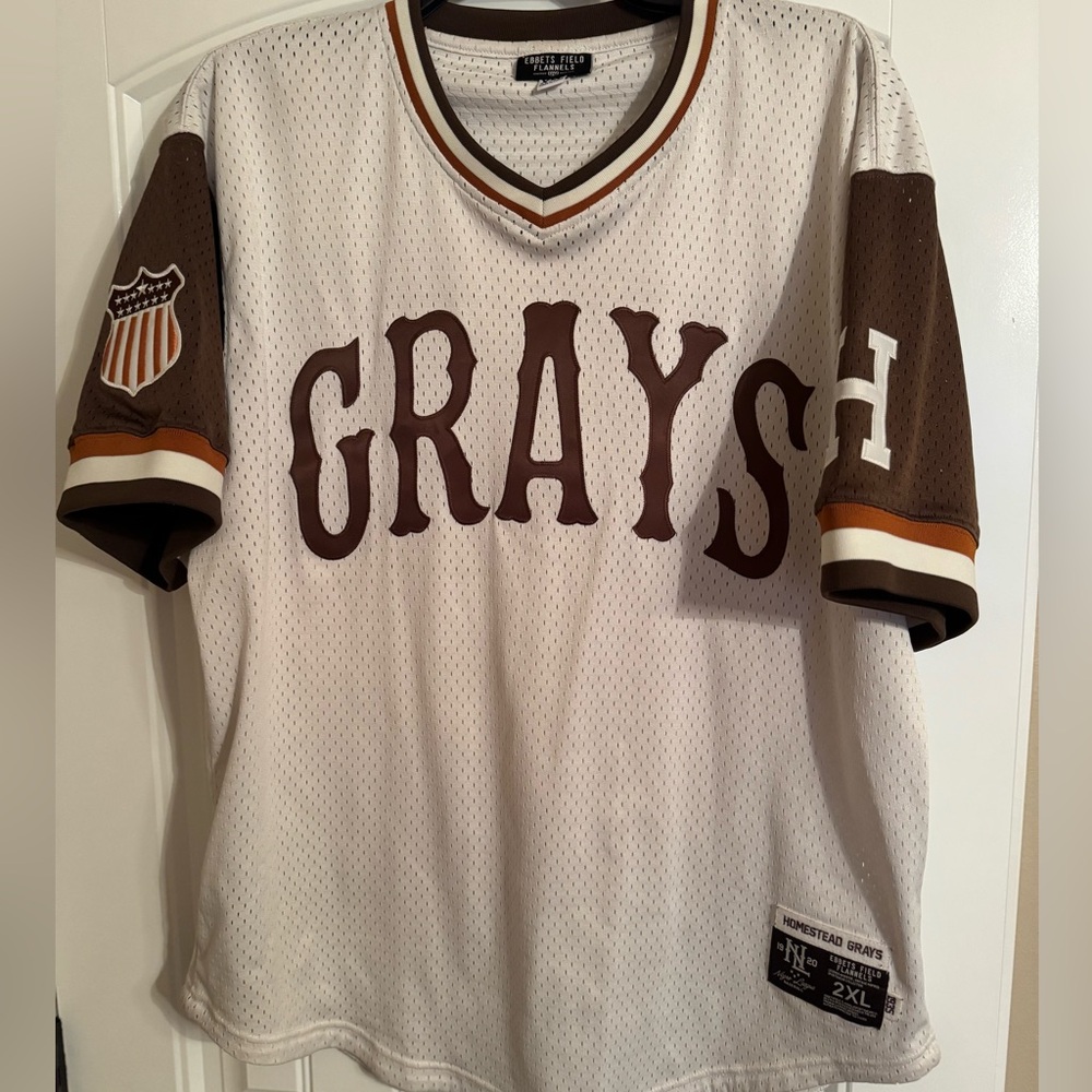 2XL Homestead Grays Josh Gibson Ebbets Field flannels stitch jersey.